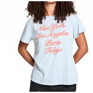 NEW CHASER destinations short sleeve tee in blue